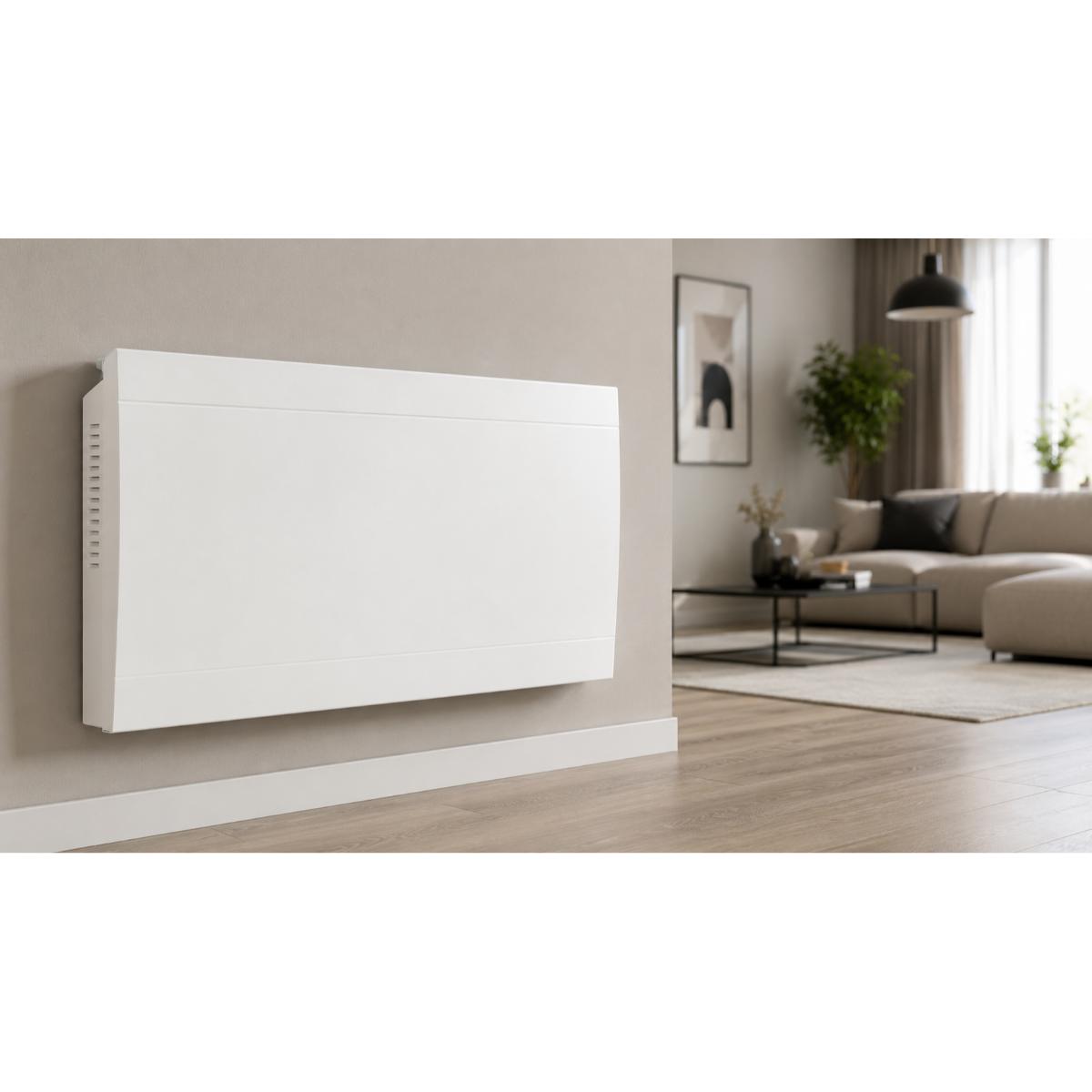 Radiateur Fontea Connect Wifi 1000W à 2000W - façade acier - blanc - Voltman