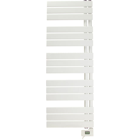 Sèche serviette aluminium - 500W - blanc - barres plates en "E" - Voltman
