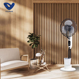 Ventilateur Brumisateur Silencieux et Oscillant - 75W - Blanc 40cm - 3 Vitesses - Voltman