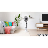 Ventilateur Brumisateur Silencieux et Oscillant - 75W - Blanc 40cm - 3 Vitesses - Voltman