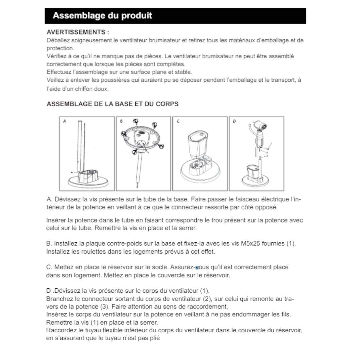 Ventilateur Brumisateur Silencieux et Oscillant - 75W - Blanc 40cm - 3 Vitesses - Voltman