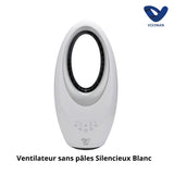 Ventilateur colonne blanc silencieux et oscillant - 50W - Télécommande 3 vitesses - Voltman