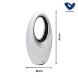 Ventilateur colonne blanc silencieux et oscillant - 50W - Télécommande 3 vitesses - Voltman