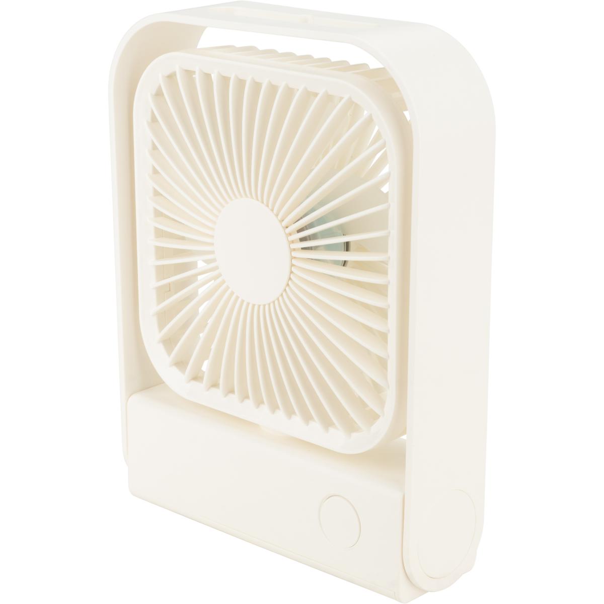 Ventilateur de table rechargeable 15 cm - blanc - Voltman