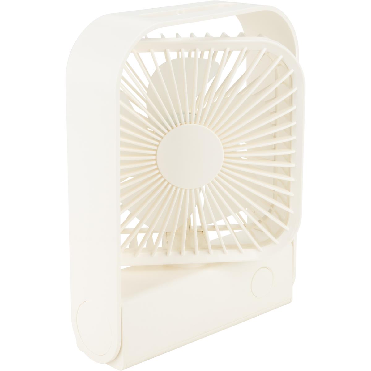 Ventilateur de table rechargeable 15 cm - blanc - Voltman