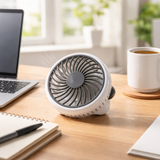 Mini ventilateur à main portable Ø10 cm 2.5W - blanc - Voltman