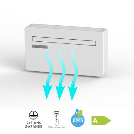 Climatiseur monobloc mural KUB-E+ 8000BTU 500 m³/h 2350 W - Wifi - Voltman