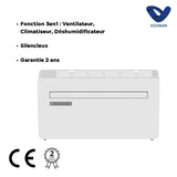 Climatiseur monobloc 8000BTU 3en1 ventilateurdDéshumidificateur - 2350W - Voltman