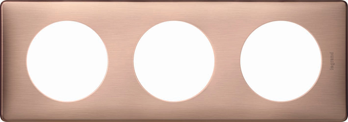 Plaque de finition 3 postes Céliane finition métal - Legrand