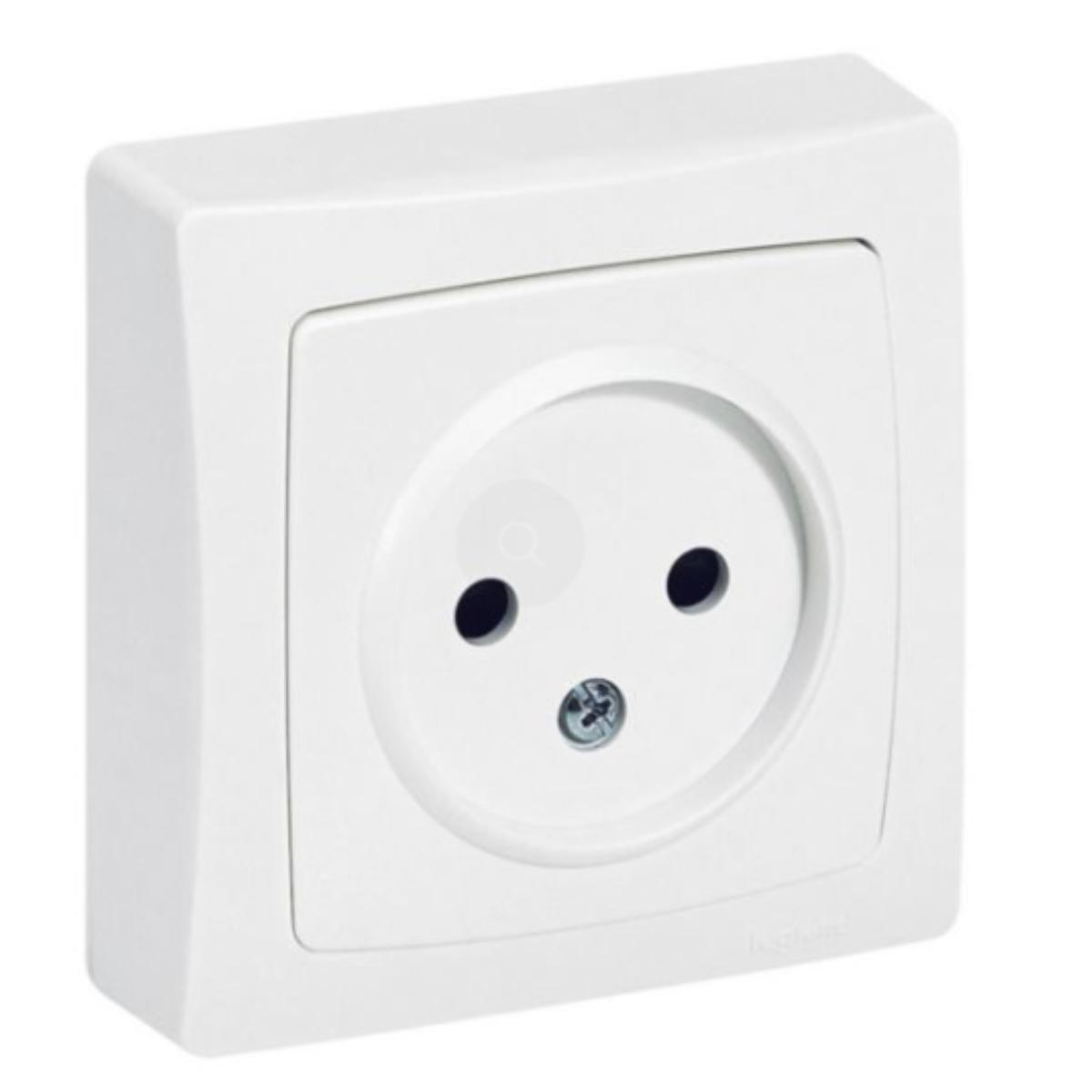 Prise sans terre bornes à vis Blanc - Les Apparents - Legrand