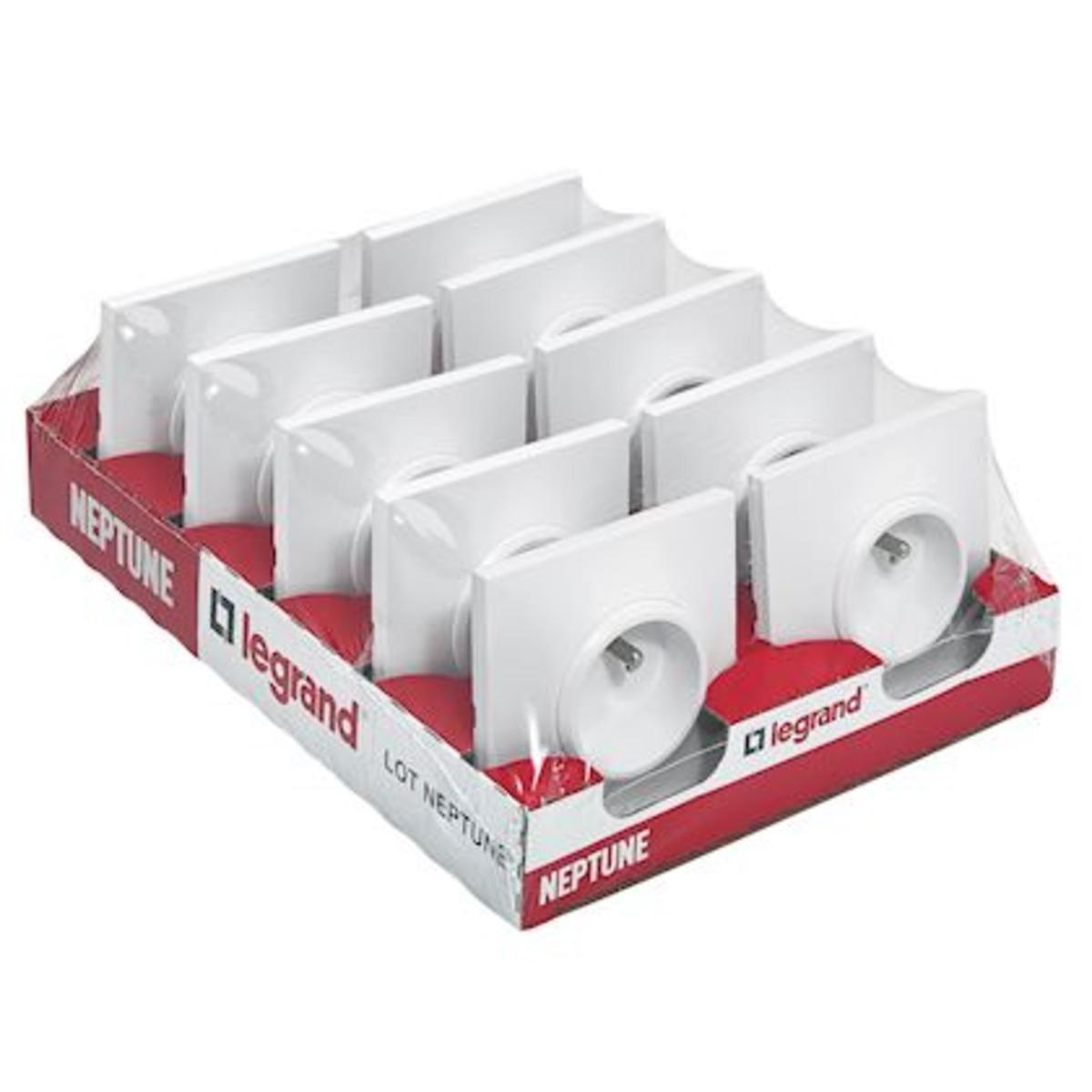 Prises de courant 2P+T 16A complet - Neptune - blanc - Legrand