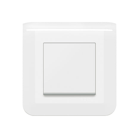 Bouton poussoir 6A à vis complet - Mosaic - blanc - Legrand