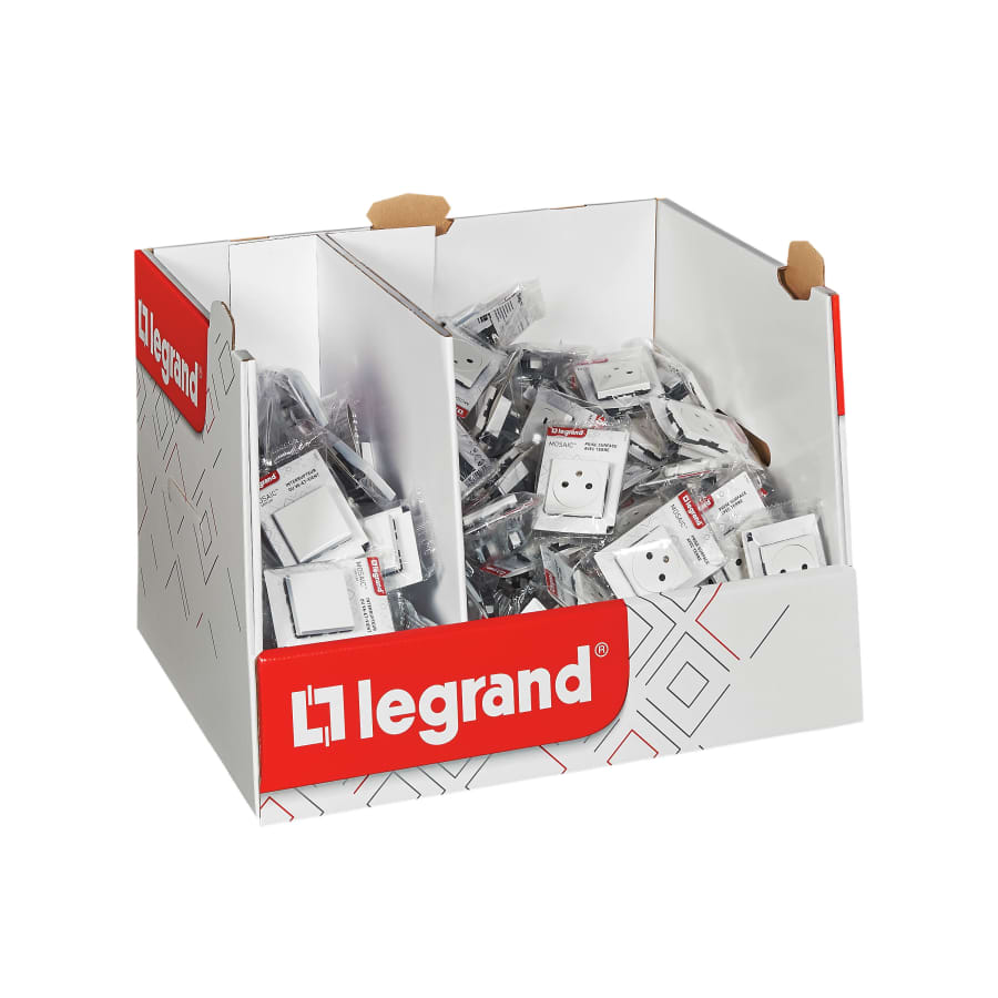 Coffret appareillage 30 va et vient 10A, 60 prises 2P+T 16A - blanc - Mosaic - Legrand