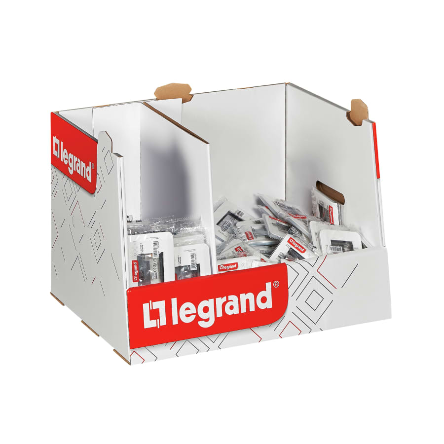 Coffret appareillage 75 supports + plaques 2 modules et 4 modules - blanc - Mosaic - Legrand