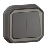 Double interrupteur IP55 Plexo encastré - Legrand