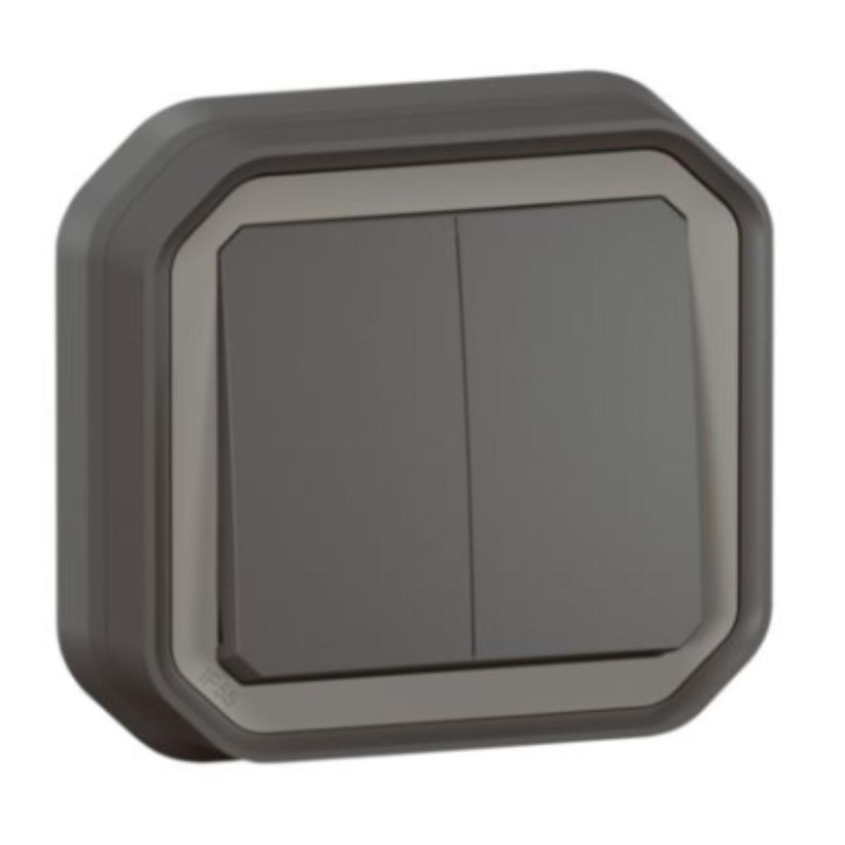 Double interrupteur IP55 Plexo encastré - Legrand