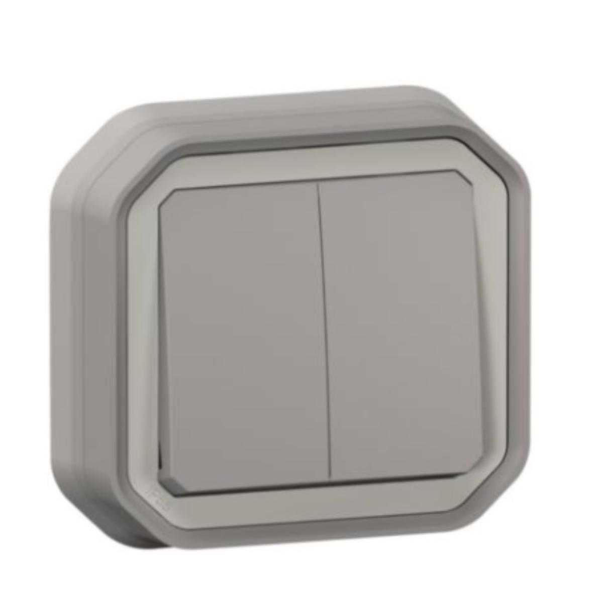 Double interrupteur IP55 Plexo encastré - Legrand