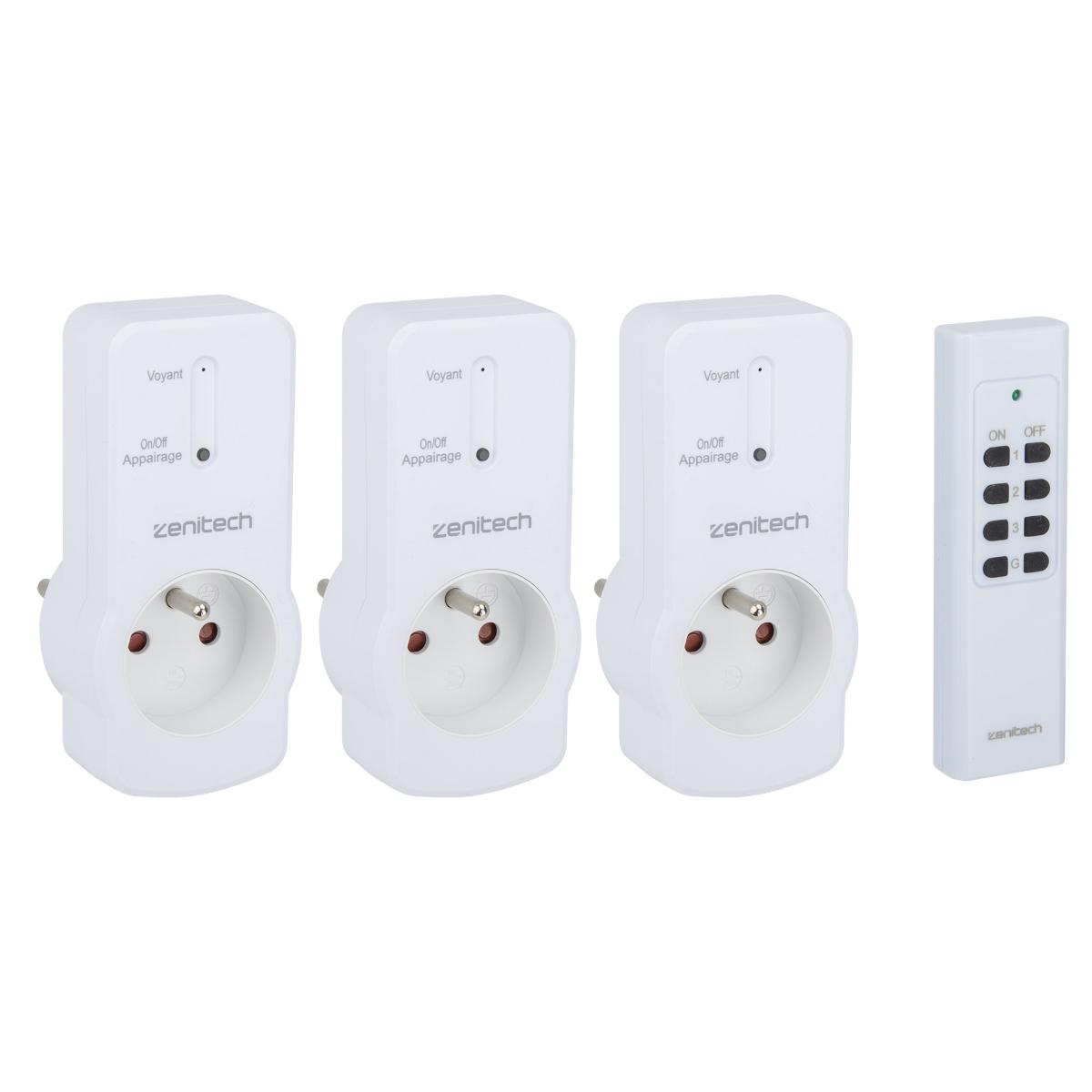 Pack de prises télécommandées - blanc - Zenitech