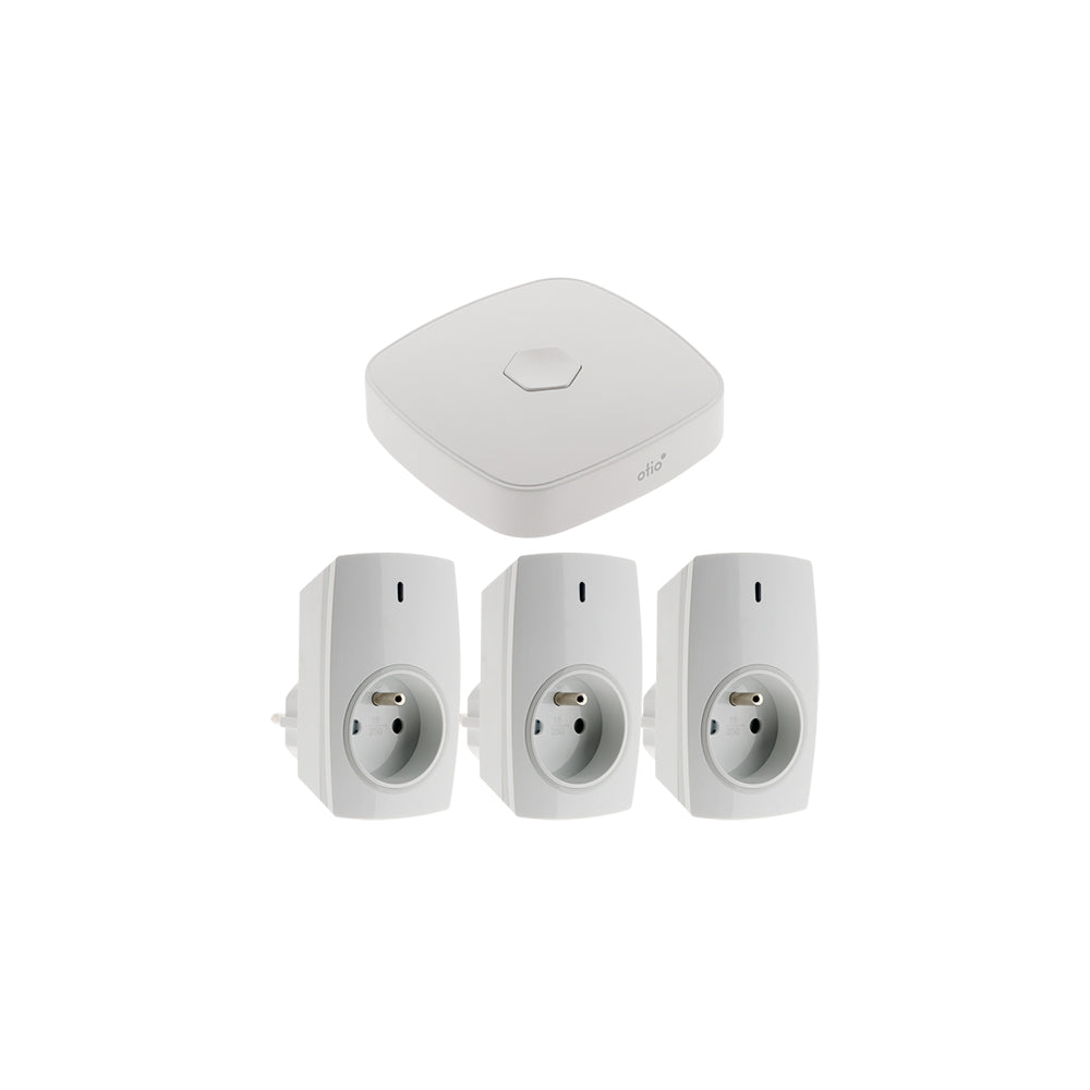 Lot de 3 prises connectées avec passerelle WIFI - Otio