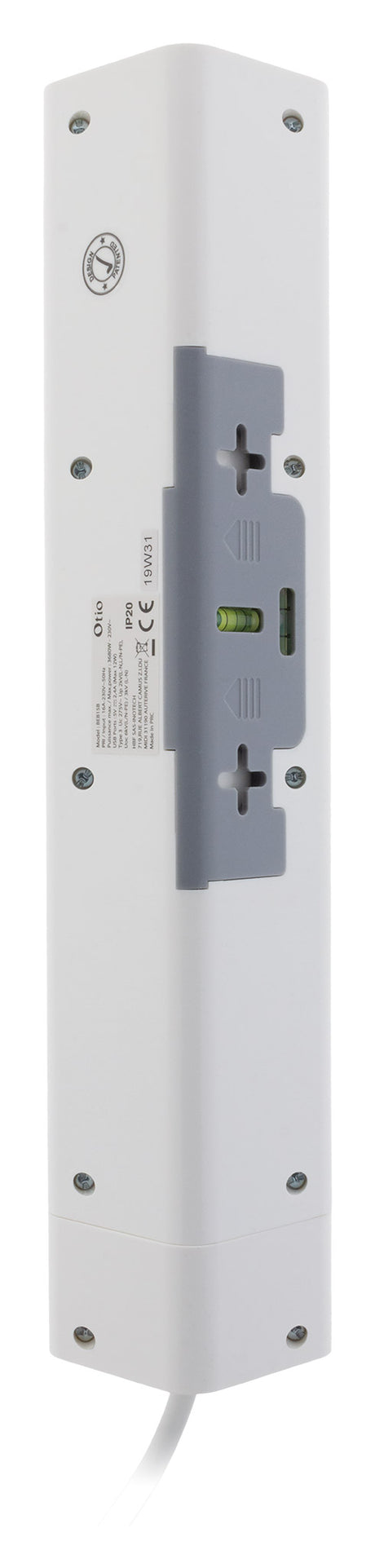 Multiprise d'angle parafoudre 4P 16A façade + 2 USB parafoudre - précâblée ou à câbler - Otio