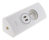 Multiprise d'angle 2P 16A + 2 USB précâblée ou à câbler - Otio