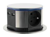 Bloc prise encastrable compacte 2P+T 16A + USB - Otio