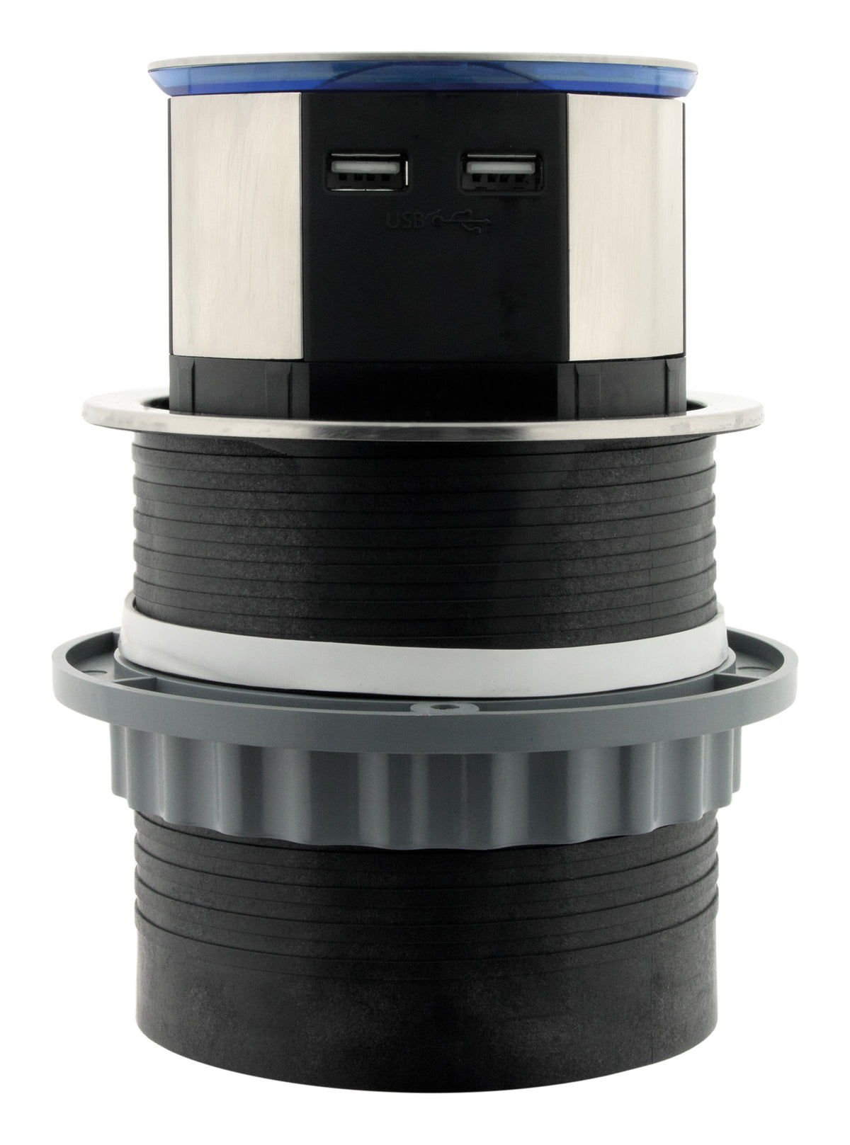 Bloc prise encastrable compacte 2P+T 16A + USB - Otio
