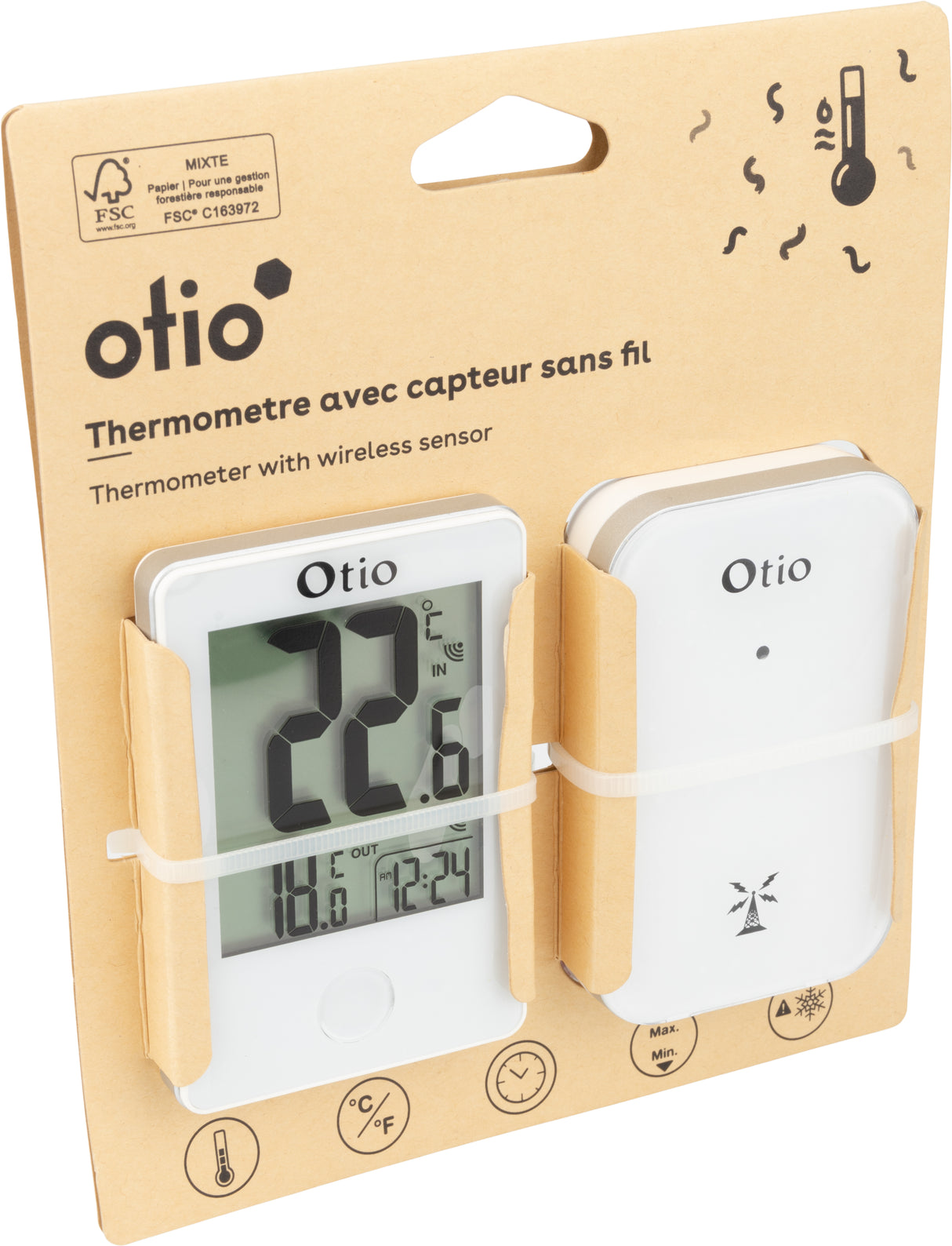 Thermomètre intérieur extérieur sans fil - Otio