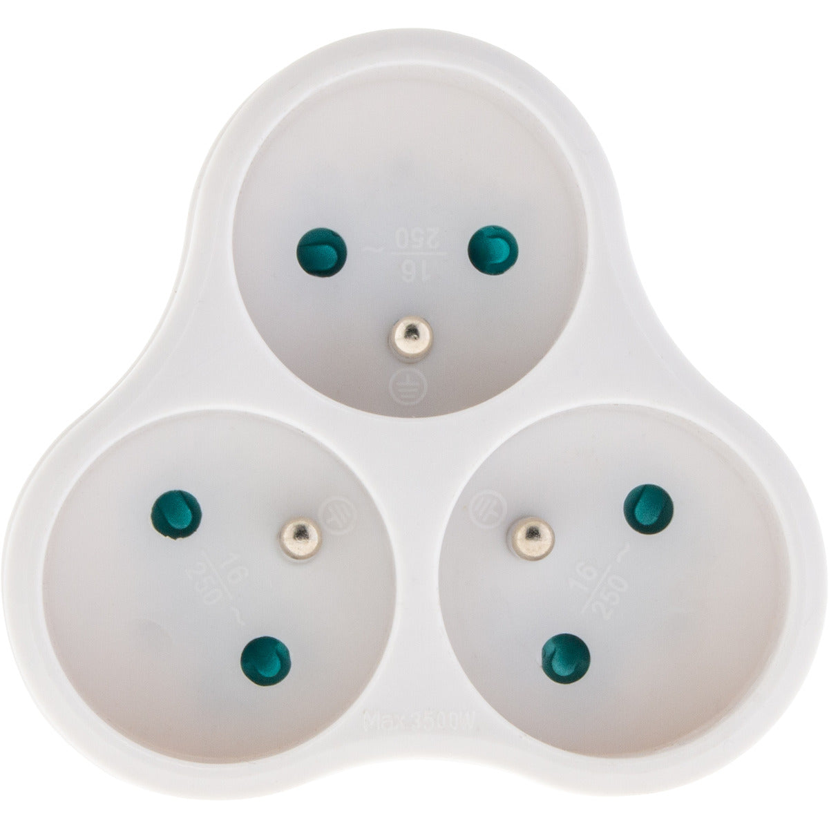 Multiprise biplite 16A façade - Blanc - Lébénoïd