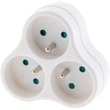 Multiprise biplite 16A façade - Blanc - Lébénoïd