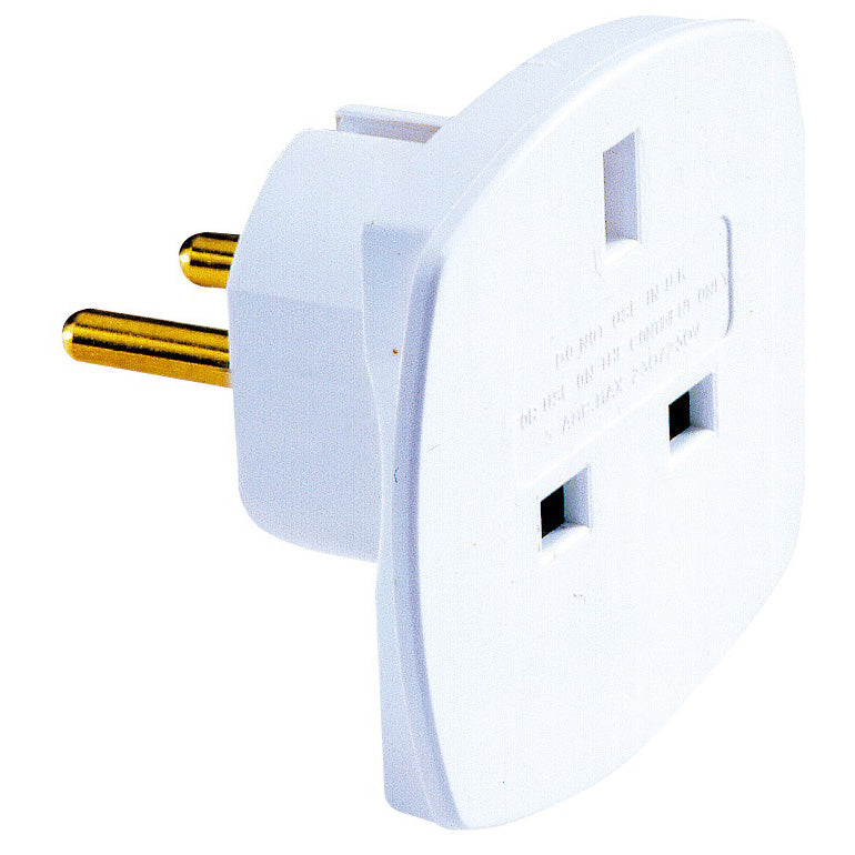 Adaptateur prise voyage France vers UK - 2P+T 16A - blanc - Lebenoid