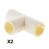 2 Tés pour conduits Ø16mm - Blanc - Zenitech