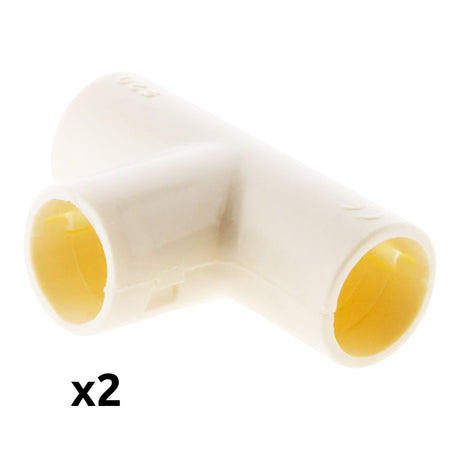 2 Tés pour conduits Ø20mm - Blanc - Zenitech