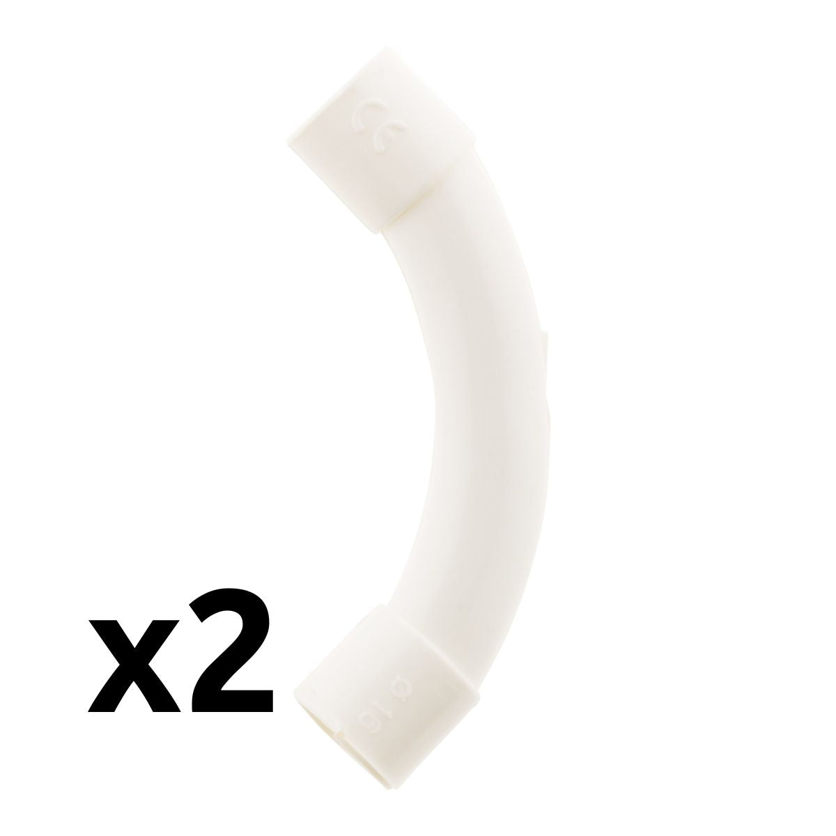 2 courbes grand rayon Ø16 - Blanc - Zenitech