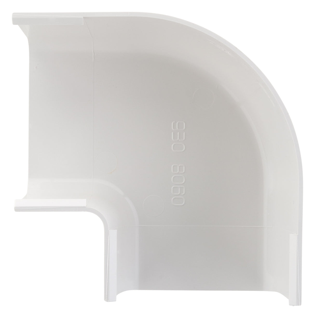 Angle plat 90° pour goulotte clim 80x60mm - Blanc RAL 9001 - Zenitech