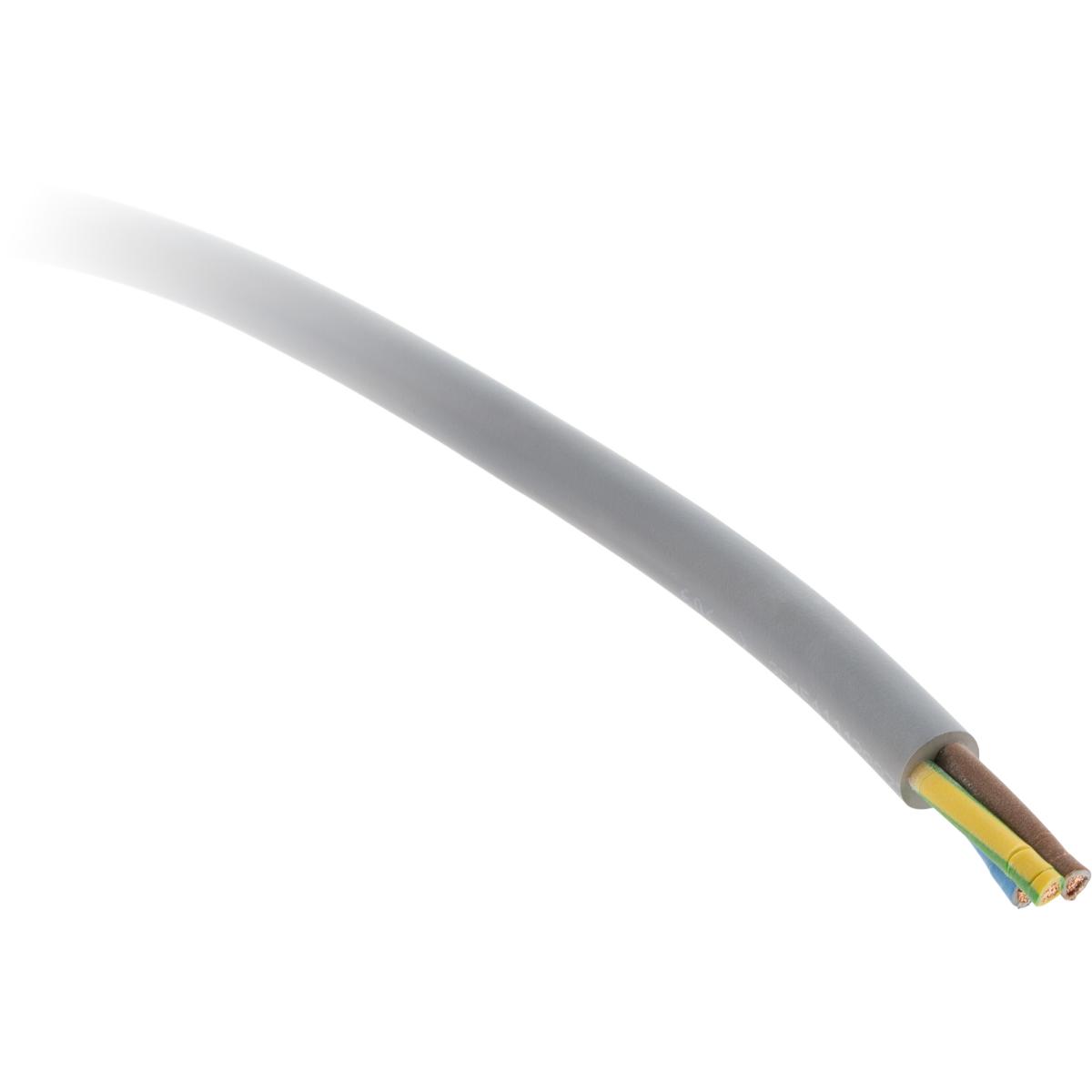 Câble d'alimentation électrique souple H05VV-F 3G2,5 mm² - gris - 60m - Zenitech
