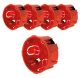 Lot de 5 boîtes placo pour appareillage vis & griffes - Ø85x40mm avec vis - Rouge - Zenitech