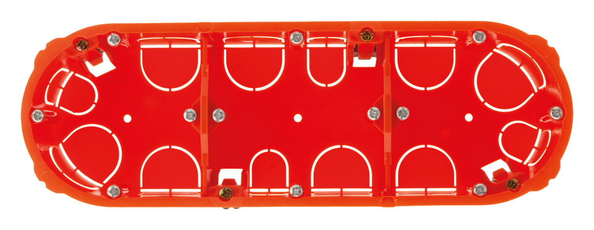 Triple boîte d'encastrement placo horizontale entraxe 71 mm – Zenitech
