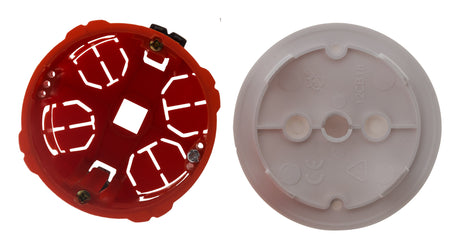 Boîte point de centre murs creux placo Ø65mm + crochet - Rouge - Zenitech