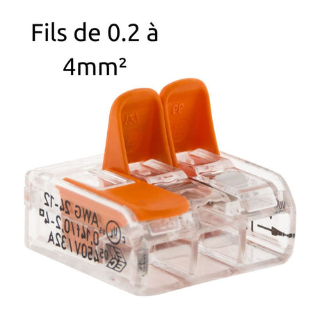 Borne de raccordement S221 - 2/3/5 conducteurs leviers 4mm² - Wago