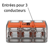 Borne de raccordement S221 - 2/3/5 conducteurs leviers 4mm² - Wago