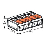 Borne de raccordement S221 - 2/3/5 conducteurs leviers 4mm² - Wago