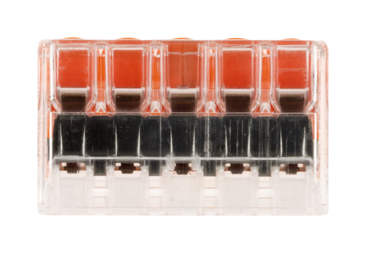 Lot de 10 bornes de raccordement S221 Compact - Connexion rapide - 5 conducteurs avec leviers 4mm² - orange - Wago