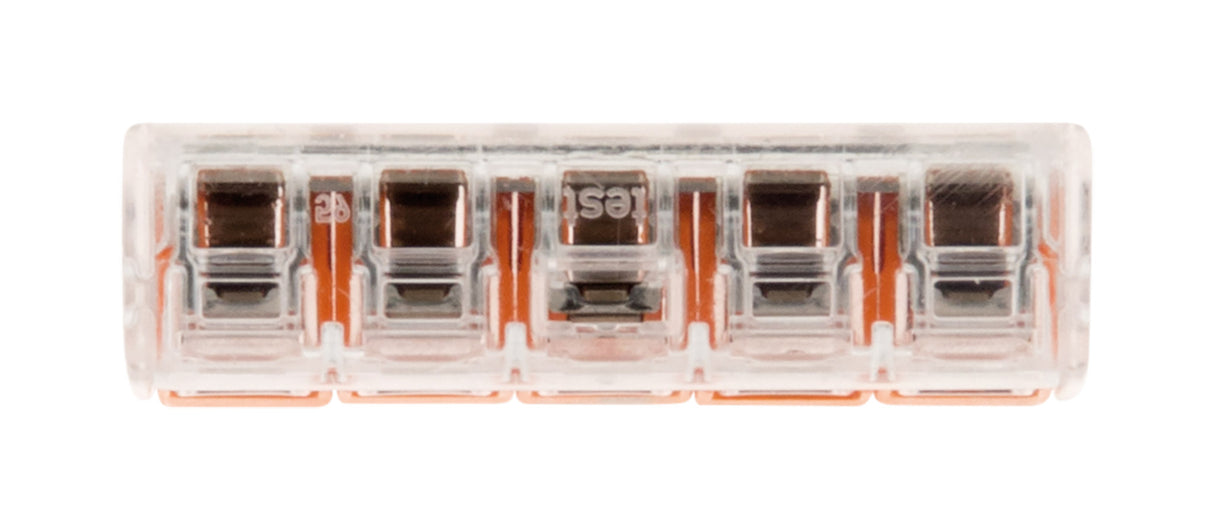 Lot de 10 bornes de raccordement S221 Compact - Connexion rapide - 5 conducteurs avec leviers 4mm² - orange - Wago