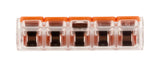 Lot de 10 bornes de raccordement S221 Compact - Connexion rapide - 5 conducteurs avec leviers 4mm² - orange - Wago