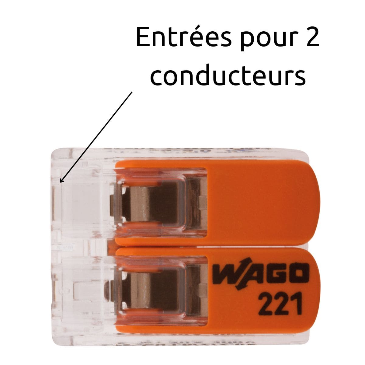 Lot de 3/5 bornes de raccordement S221 - 2/3/5 conducteurs leviers 6mm² - Wago