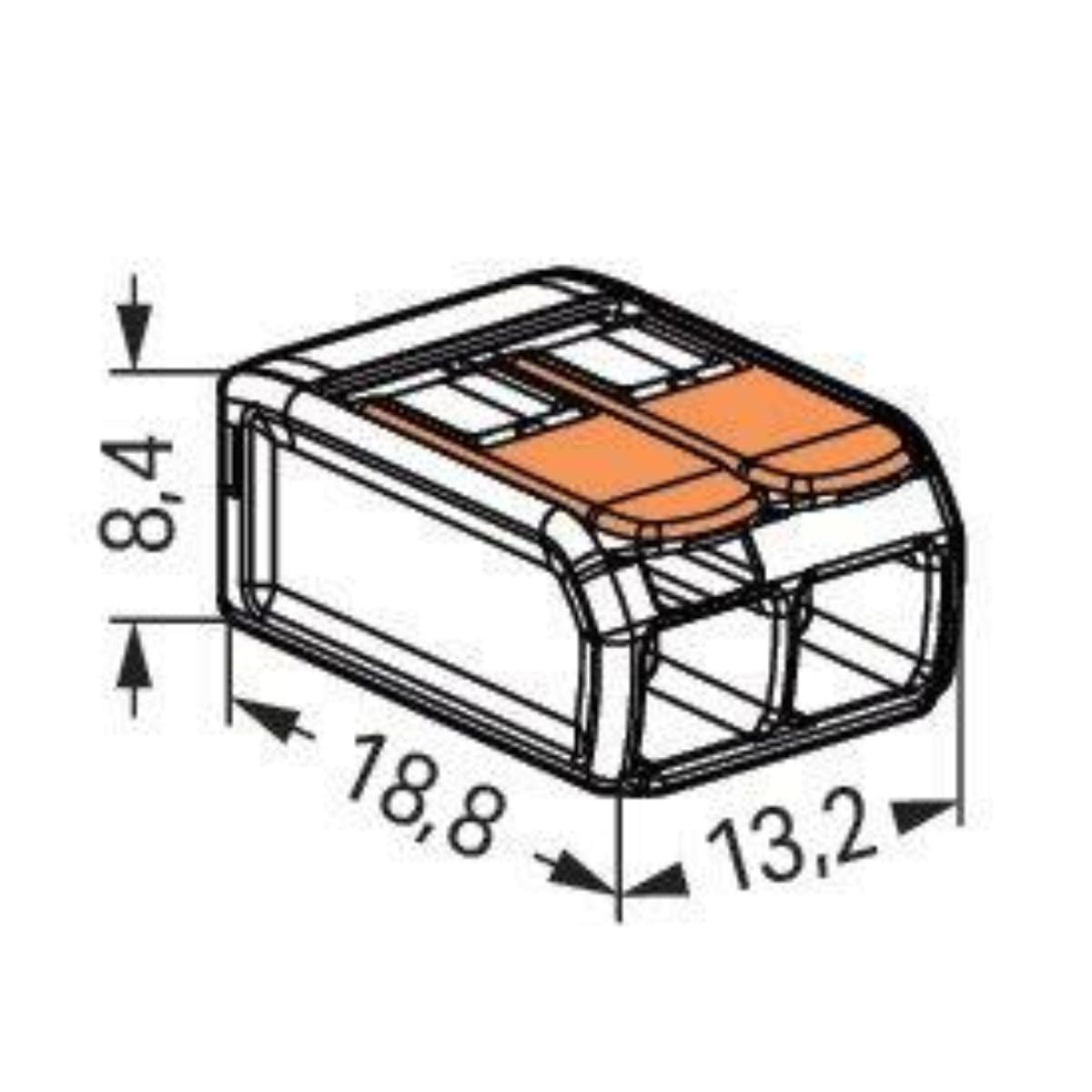 Lot de 3/5 bornes de raccordement S221 - 2/3/5 conducteurs leviers 6mm² - Wago