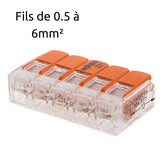 Lot de 3/5 bornes de raccordement S221 - 2/3/5 conducteurs leviers 6mm² - Wago