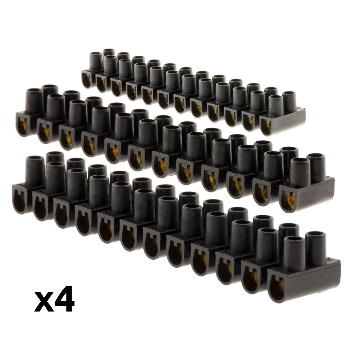 Lot 4 barrettes 1x4 mm²+ 1x6mm² + 2x 10 mm² noires - Zenitech