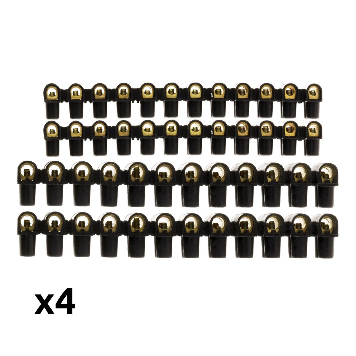 Lot 4 barrettes 1x4 mm²+ 1x6mm² + 2x 10 mm² noires - Zenitech